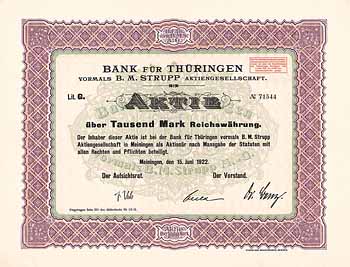Bank für Thüringen vormals B. M. Strupp AG
