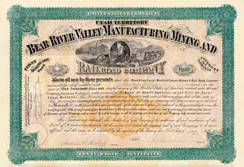 Bear River Valley Manufacturing Mining and Railroad Co.