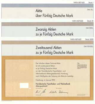 Norddeutsche Hypotheken- und Wechselbank AG (3 Stücke)