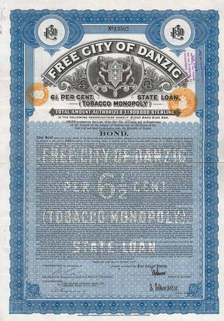 Danzig (Free City of Danzig, Tobacco Monopoly)