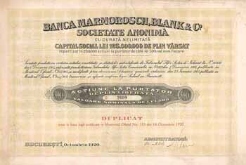 Banca Marmorosch, Blank & Co. S.A.
