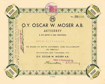 O.Y. Oscar W. Moser A.B.