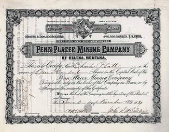 Penn Placer Mining Co. of Helena, Montana