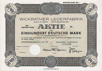 Wickrather Lederfabrik (vorm. Z. Spier) AG
