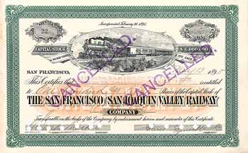 San Francisco & San Joaquin Valley Railway (OU C. Spreckels)