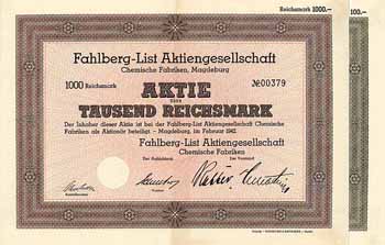 Fahlberg-List AG Chemische Fabriken (2 Stücke)