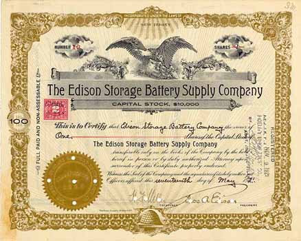 Edison Storage Battery Supply Co. (OU Thomas A. Edison)