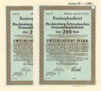 Mecklenburg-Schwerinscher Domanialkapitalfonds (90 Stücke)