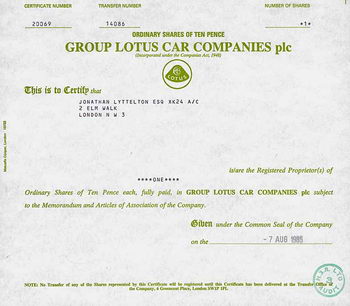 Group Lotus Car Companies plc.