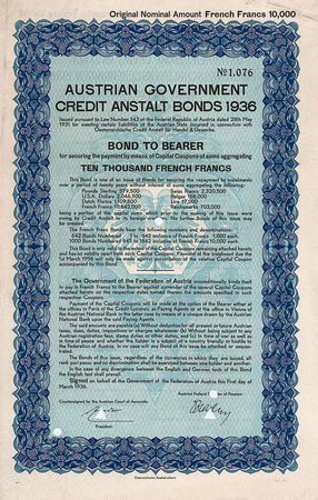 Austrian Government Credit Anstalt (Österreichische Credit-Anstalt)