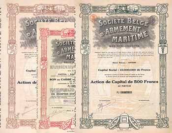 Soc. Belge d'Armement Maritime S.A. (3 Stücke)