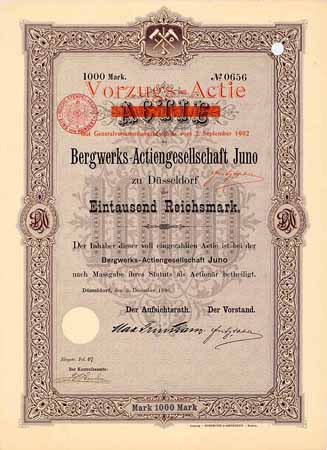 Bergwerks-AG Juno (1902 in VZ-Aktie gewandelt)