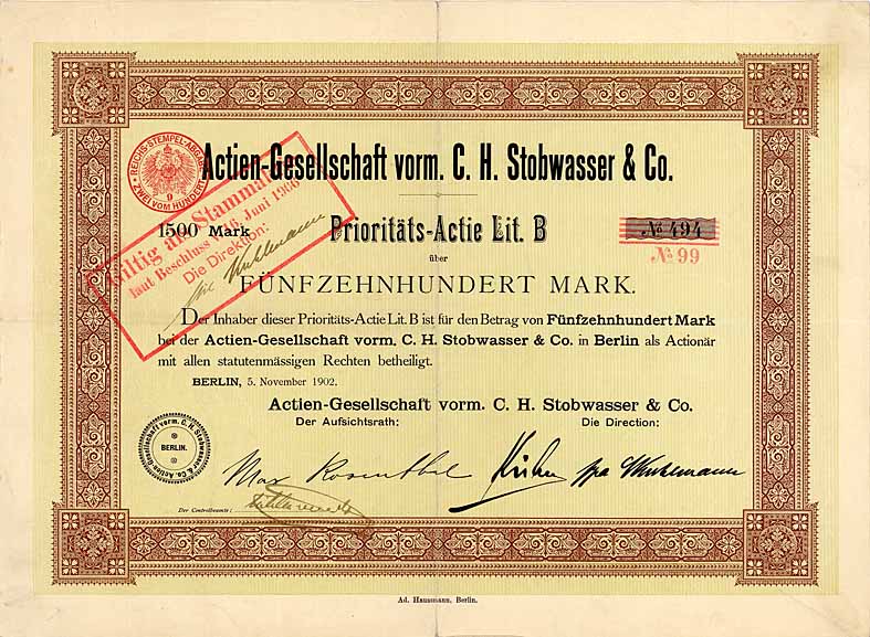 AG vorm. C. H. Stobwasser & Co.