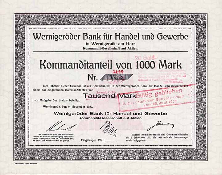 Wernigeröder Bank für Handel und Gewerbe KGaA