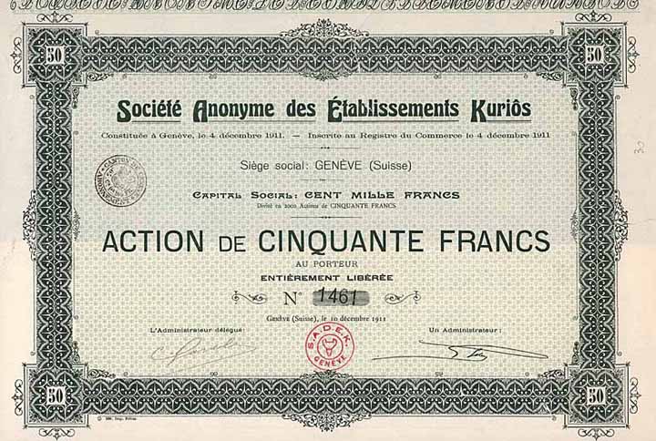 S.A. des Établissements Kurios
