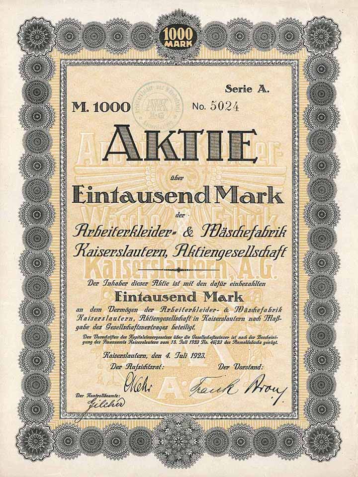 Arbeiterkleider- & Wäschefabrik Kaiserslautern AG