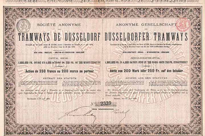 Anonyme Gesellschaft der Düsseldorfer Tramways