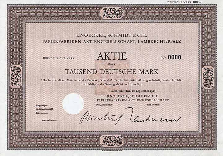 Knoeckel, Schmidt & Cie. Papierfabriken AG