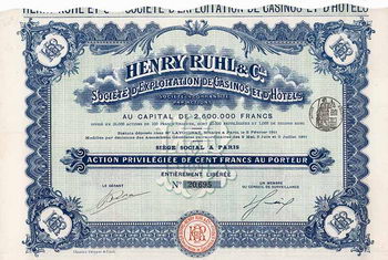 Henry Ruhl & Cie. Soc. d’Exploitation de Casinos et d’Hotels