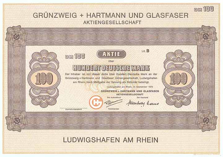 Grünzweig + Hartmann und Glasfaser AG