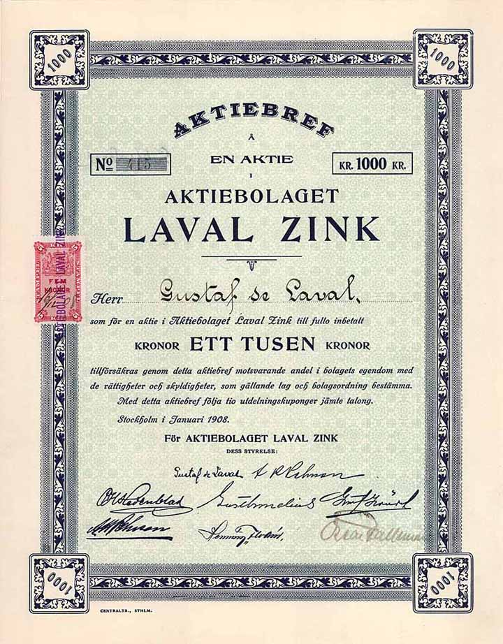 Aktiebolaget Laval Zink