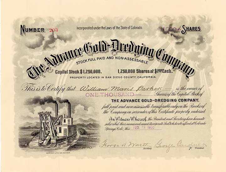 Advance Gold-Dredging Co.