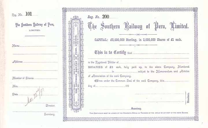 Southern Railway of Peru, Ltd.
