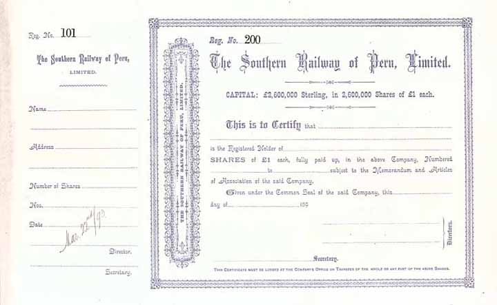 Southern Railway of Peru, Ltd.