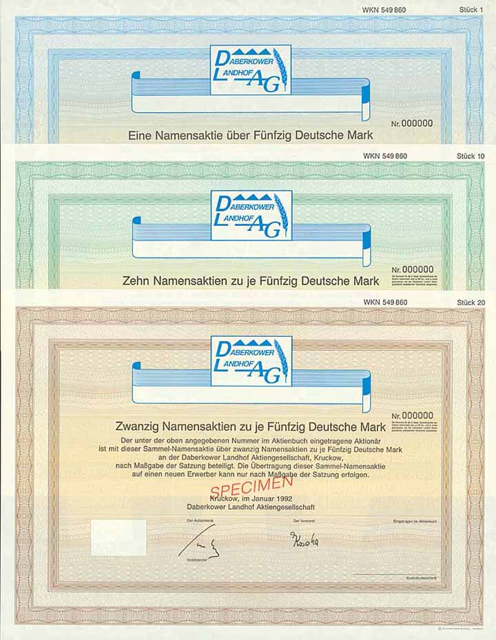 Daberkower Landhof AG (3 Stücke)