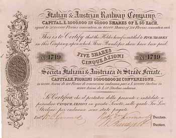 Italian & Austrian Railway Co. (Societa Italiana & Austriaca di Strade Ferrate)