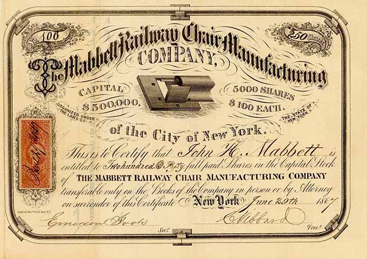 Mabbett Railway Chair Manufacturing Co.