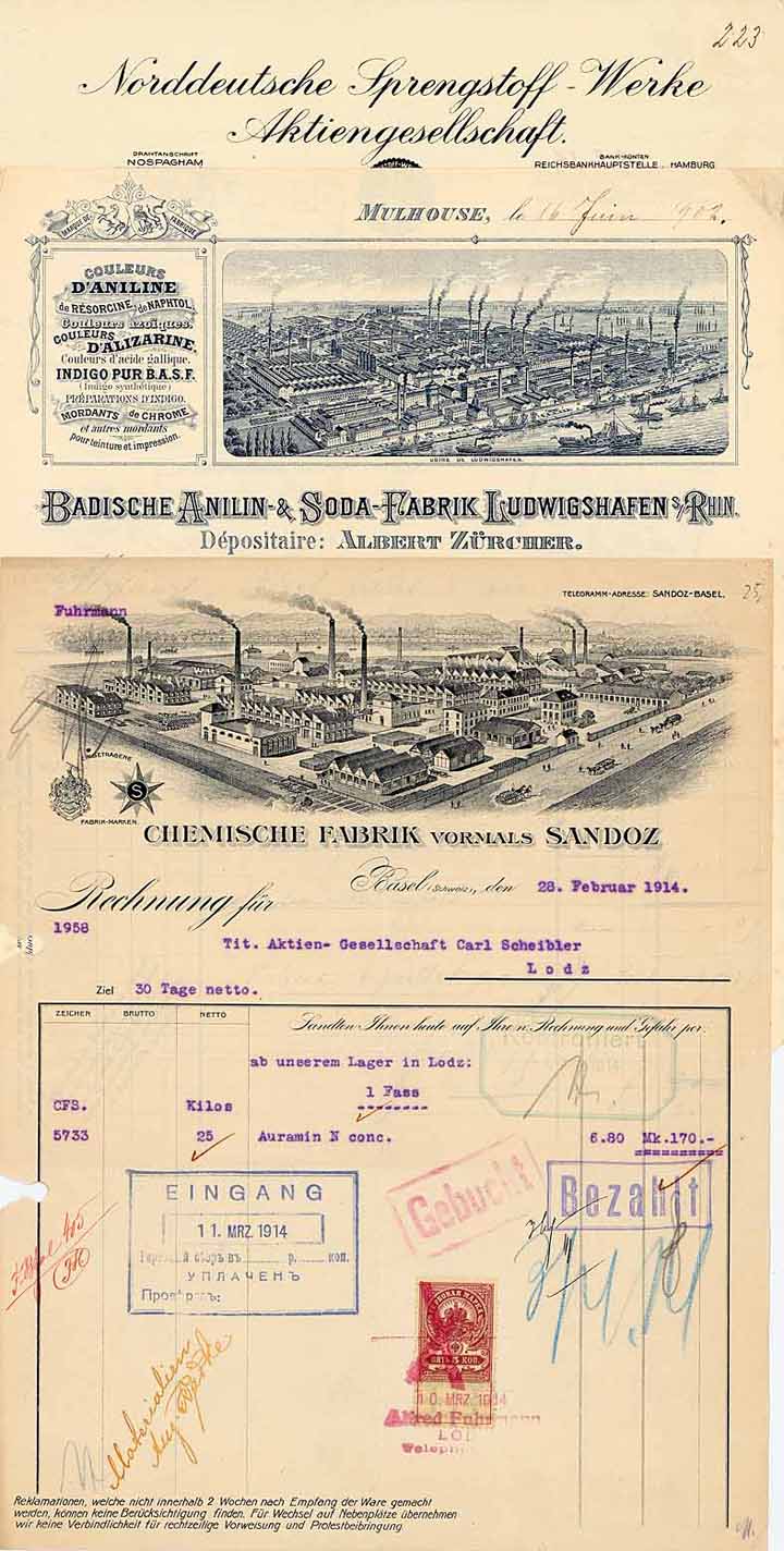 Rechnungen / Schreiben Chemie - Konvolut (3 Stücke)