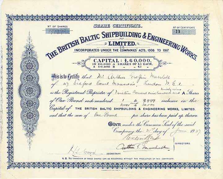British Baltic Shipbuilding & Engineering Works Ltd.
