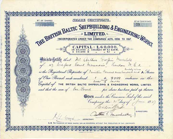 British Baltic Shipbuilding & Engineering Works Ltd.