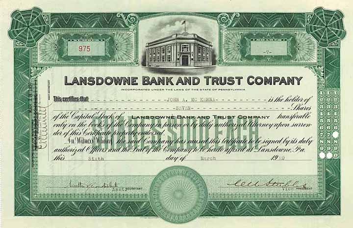 Lansdowne Bank and Trust Company