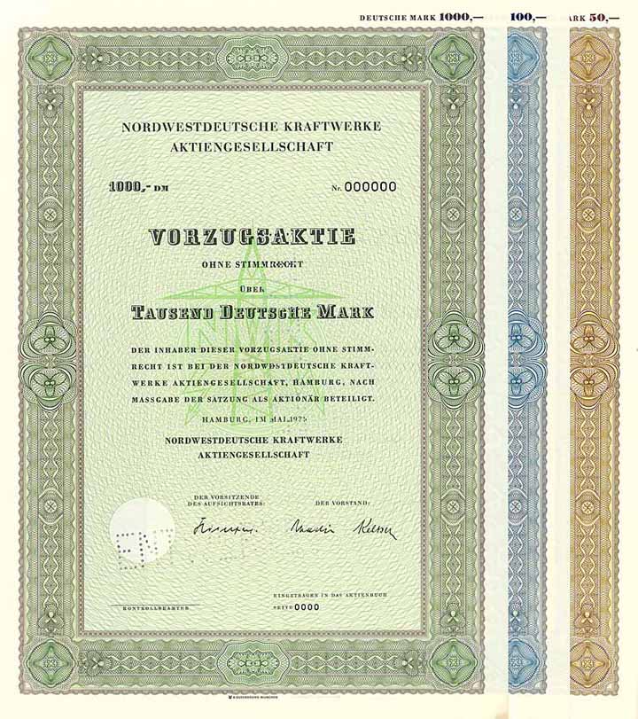 Nordwestdeutsche Kraftwerke AG (3 Stücke)