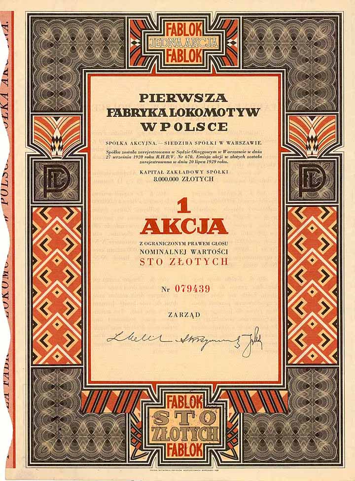 Pierwsza Fabryka Lokomotyw w Polsce S.A. (Erste Polnische Lokomotivfabrik AG)