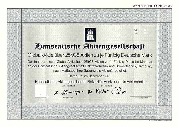 Hanseatische AG Elektrizitätswerk- und Unwelttechnik