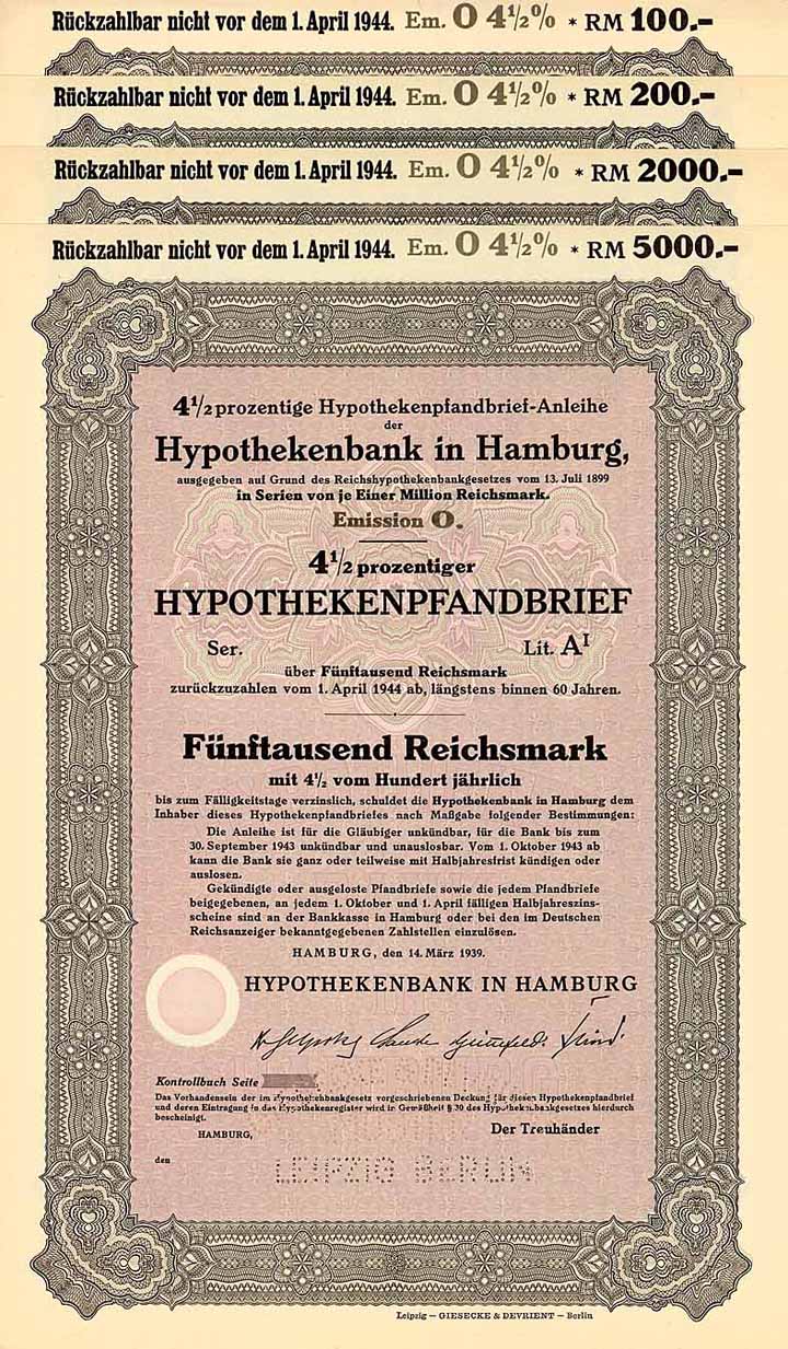 Hypothekenbank in Hamburg (4 Stücke)