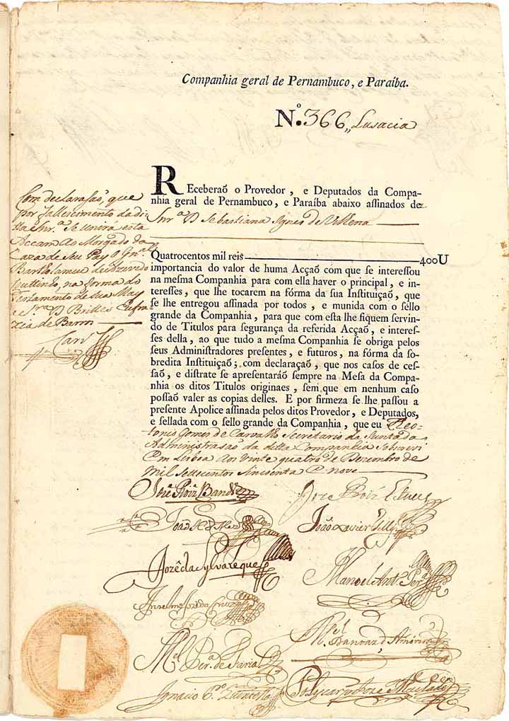 Companhia Geral de Pernambuco, e Paraiba