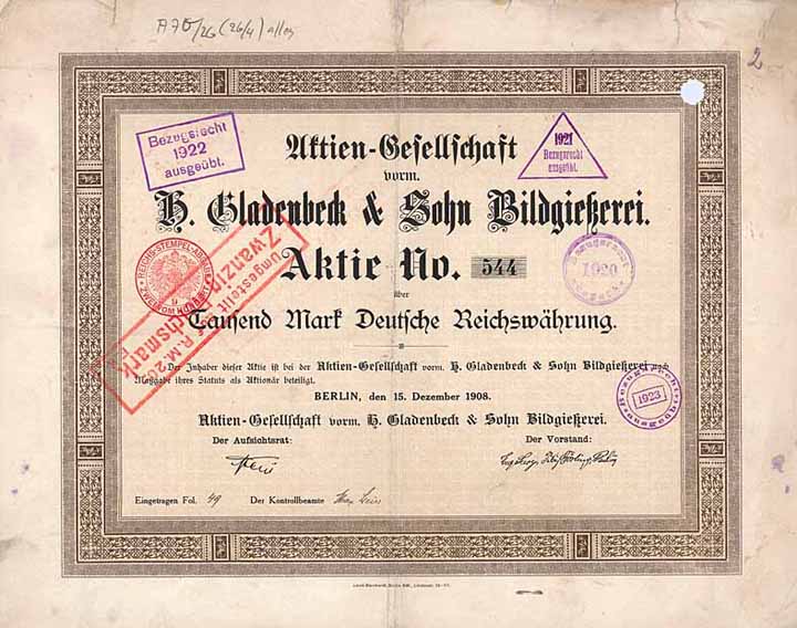 AG vorm. H. Gladenbeck & Sohn Bildgießerei