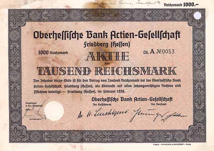 Oberhessische Bank AG