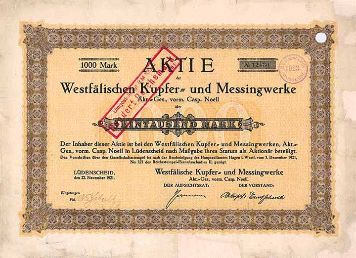 Westfälische Kupfer- und Messingwerke AG vorm. Casp. Noell