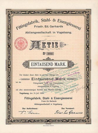 Fittingsfabrik, Stahl- & Eisengiesserei Friedr. Ed. Gerhards AG