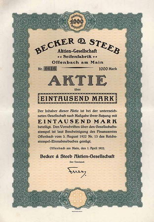 Becker  & Steeb AG Seifenfabrik