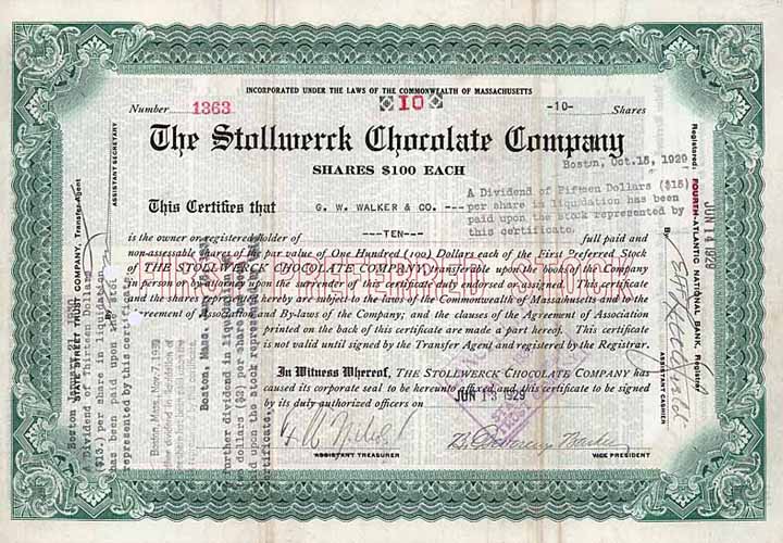 Stollwerck Chocolate Co.