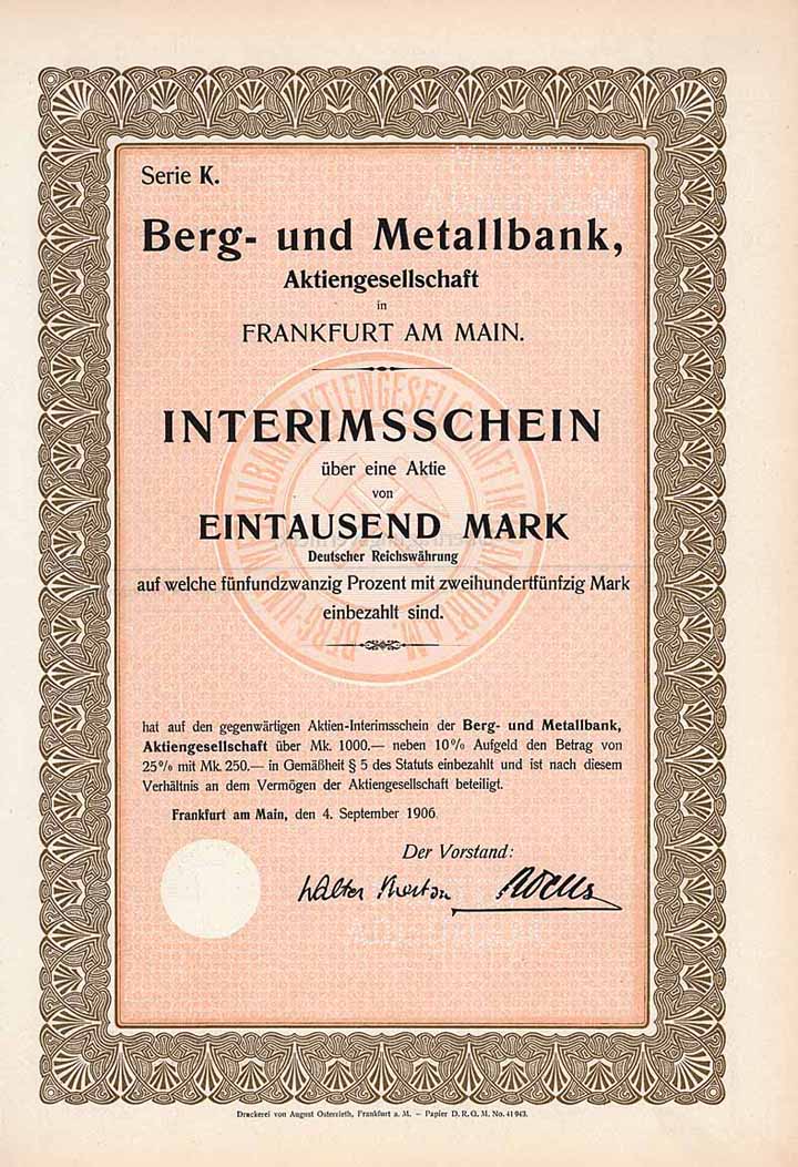 Berg- und Metallbank AG