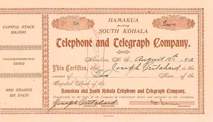 Hamakua and South Kohala Telephone and Telegraph Co.