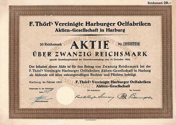 F. Thörl’s Vereinigte Harburger Oelfabriken AG