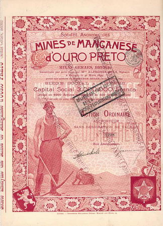 Mines de Manganese d´Ouro Preto (Minas Geraes, Bresil)